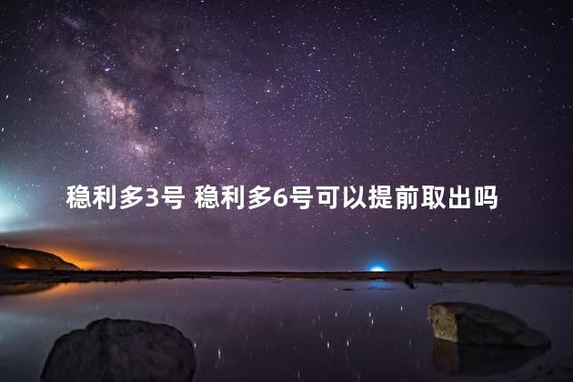 稳利多3号 稳利多6号可以提前取出吗